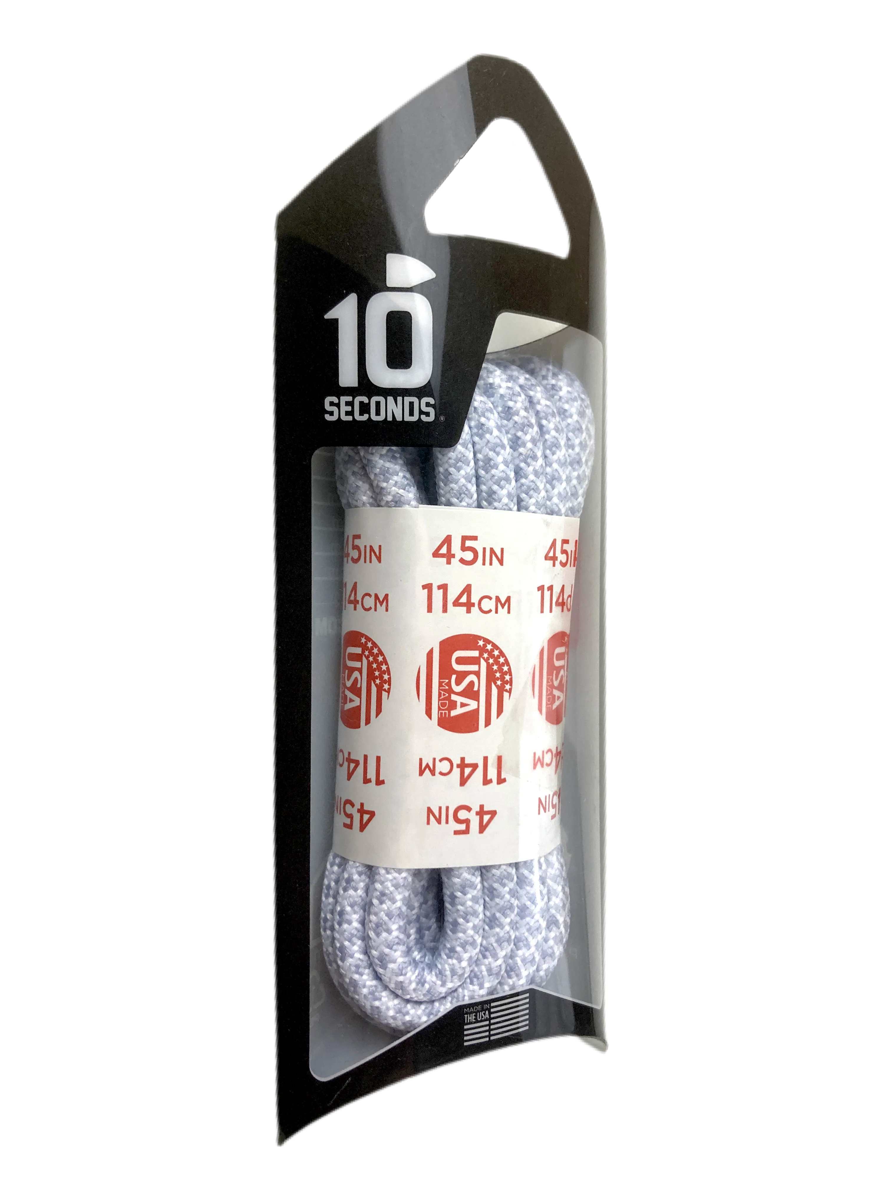 10 Seconds ® Athletic Jumbo Round Laces | Silver/White Honeycomb