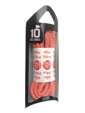 10 Seconds ® Reflexall ® Athletic Jumbo Round Laces | Hot Red Honeycomb Reflective