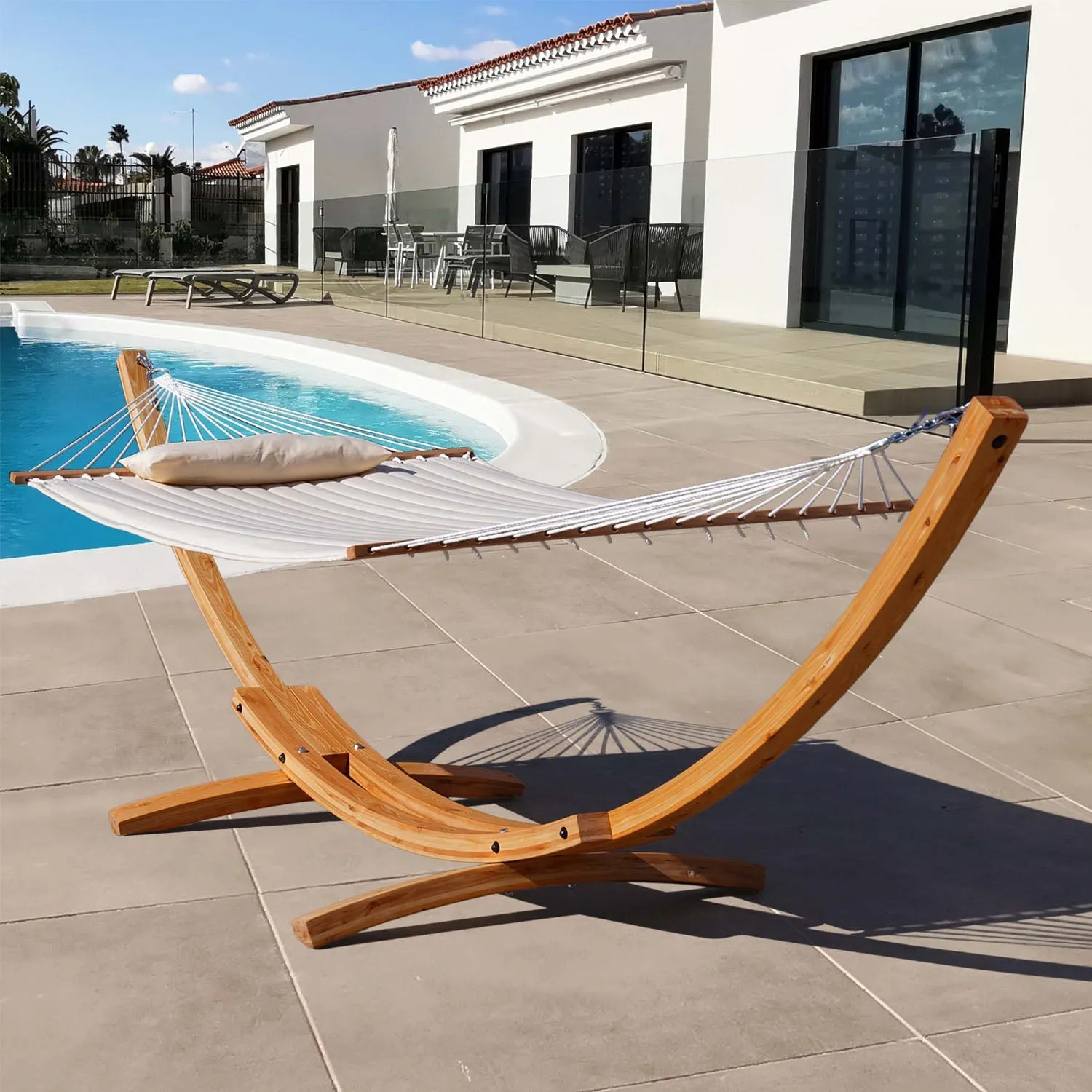 13 FT Hardwood Arc Hammock Stand