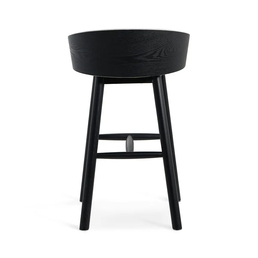 65cm Black Bar Stool - Beige