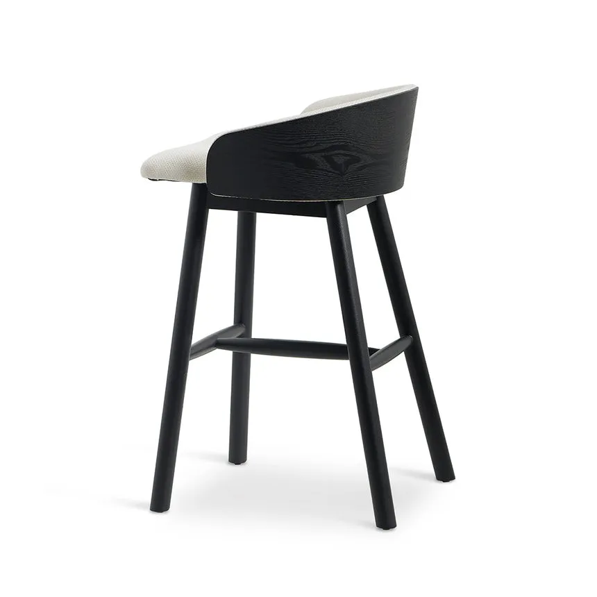 65cm Black Bar Stool - Beige