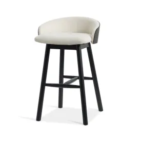 65cm Black Bar Stool - Beige