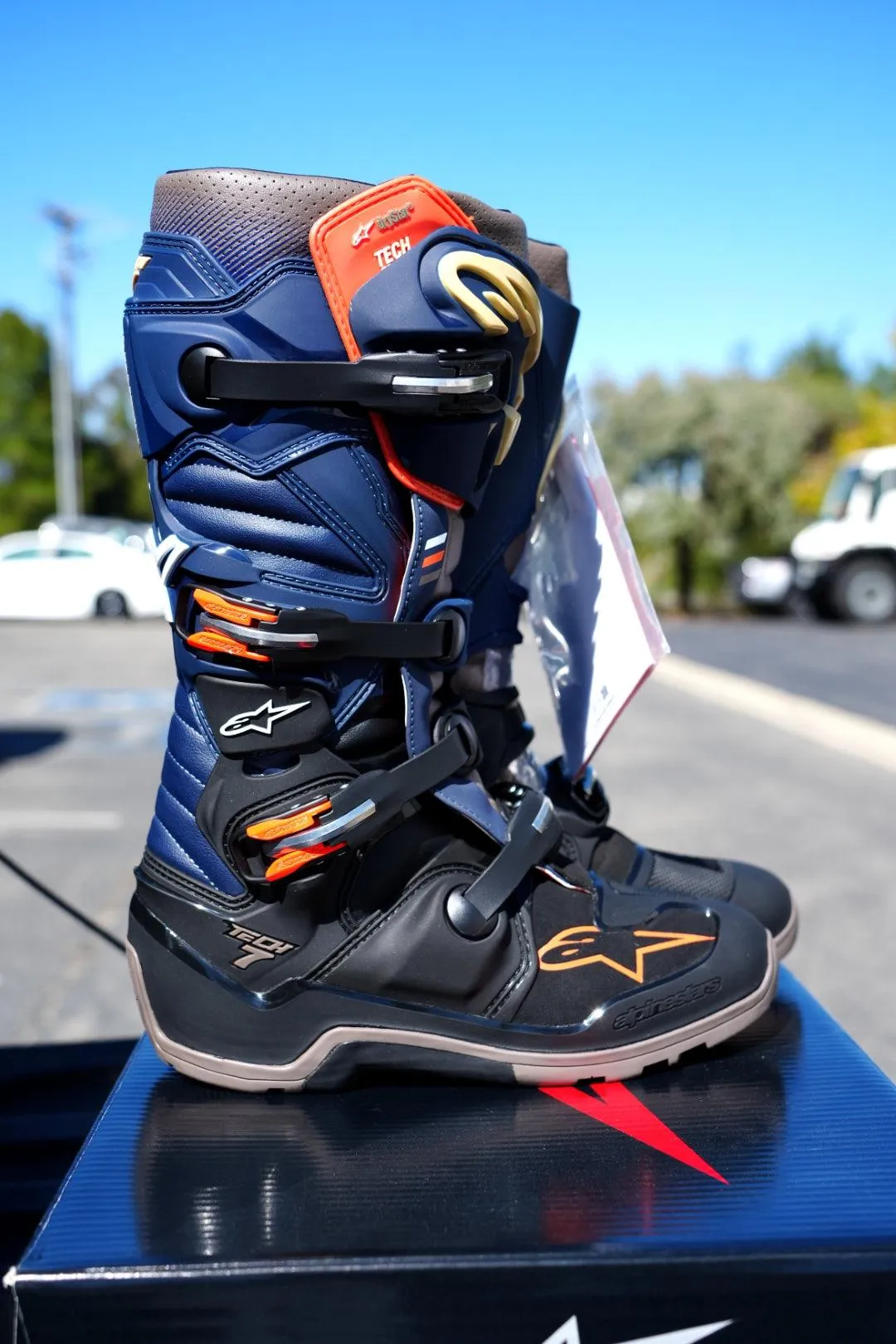 Alpinestars Tech 7 Enduro Drystar Boots - Black Night/Navy/Warm Gray - CLOSEOUT