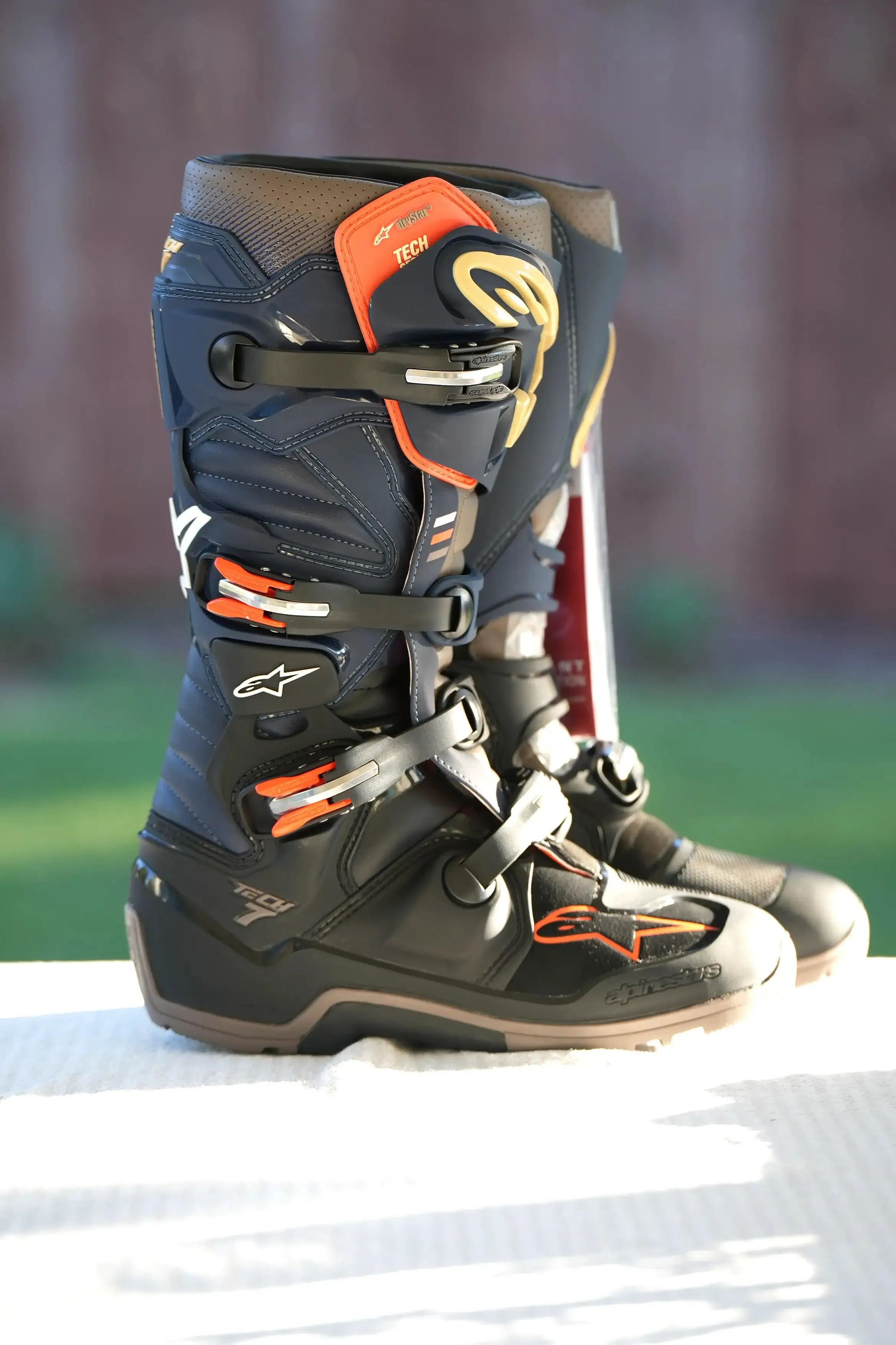 Alpinestars Tech 7 Enduro Drystar Boots - Black Night/Navy/Warm Gray - CLOSEOUT