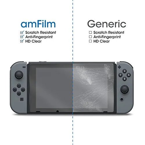 amFilm Tempered Glass Screen Protector for Nintendo Switch 2017 (2-Pack) - (NSW) Nintendo Switch