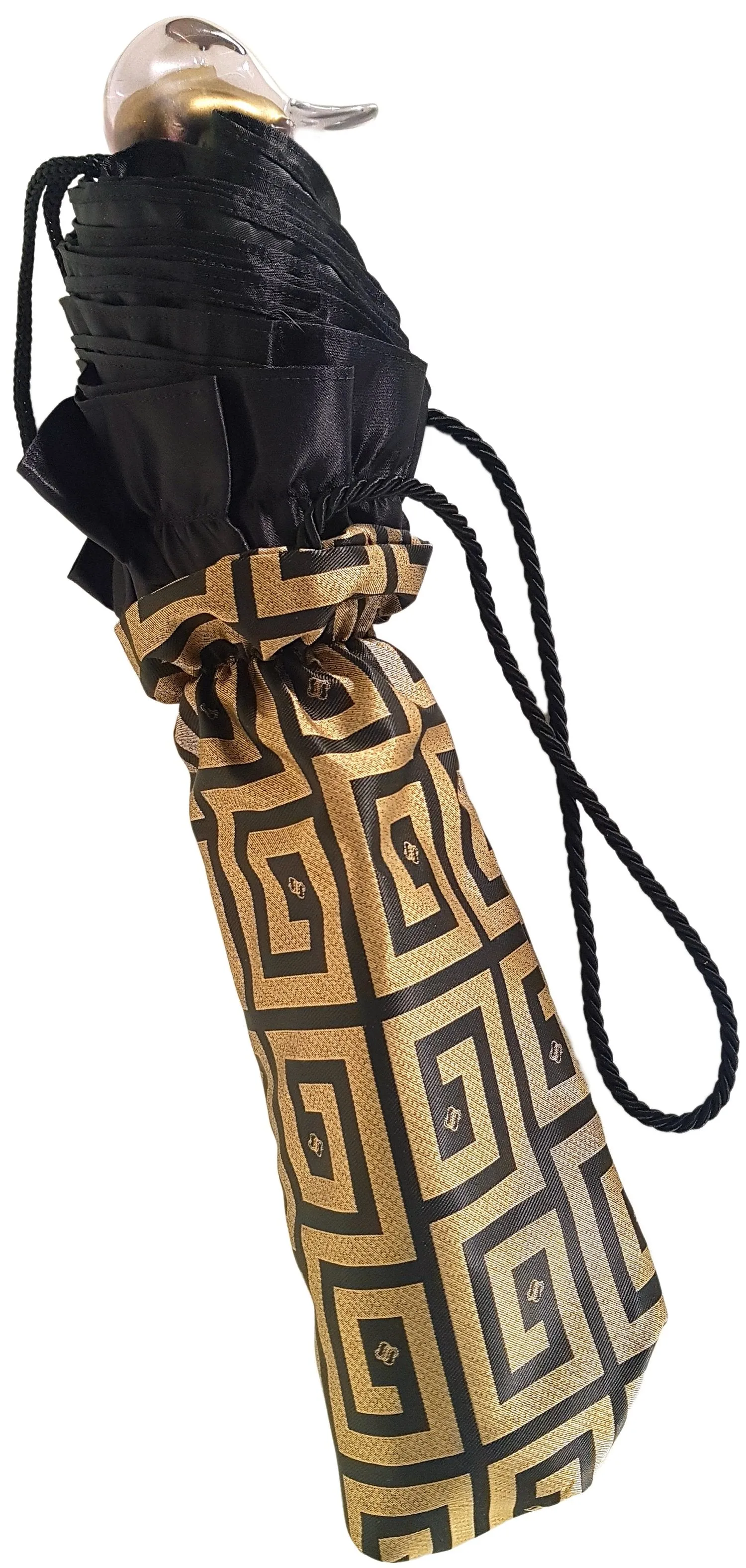 Automatic Folding Umbrella with Black Ruffle