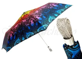 Beautiful Women's Compact Umbrella Embedded With Swarovski Crystals