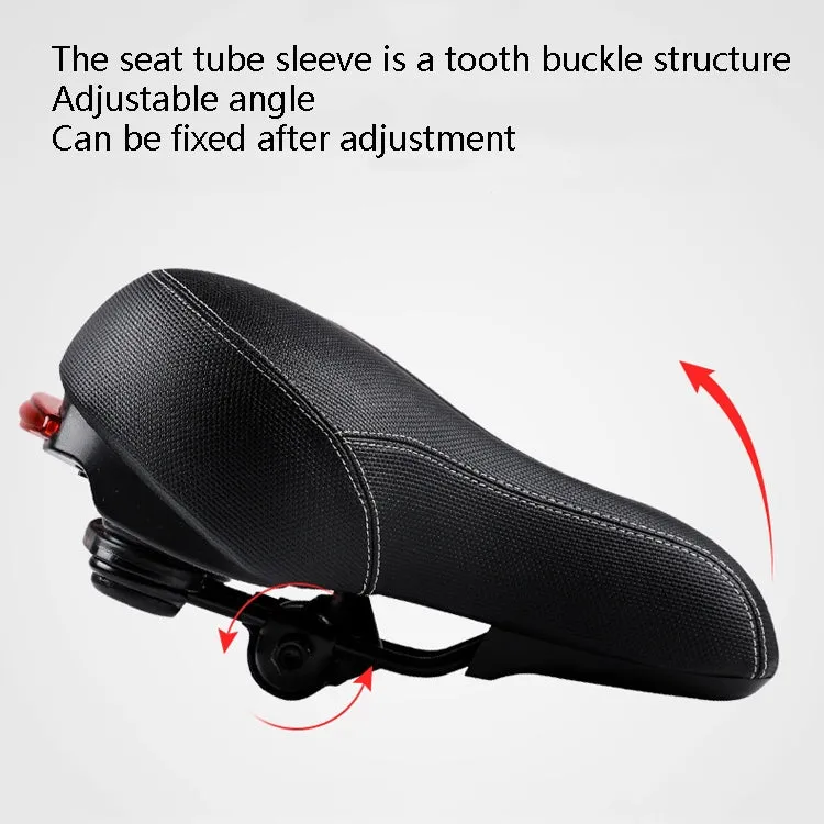 Bicycle Seat With Taillights With Light Mountain Bike Bicycle Saddle Seat Cushion(Black)