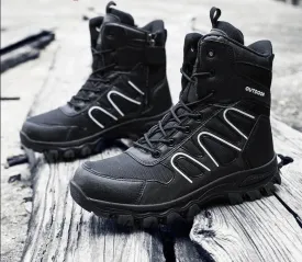 Brand Tactical Desert Boots Lace Up Outdoor Mid-Calf Boots Men's Shoes Plus Size 47 Anti-Slip Hiking Boots