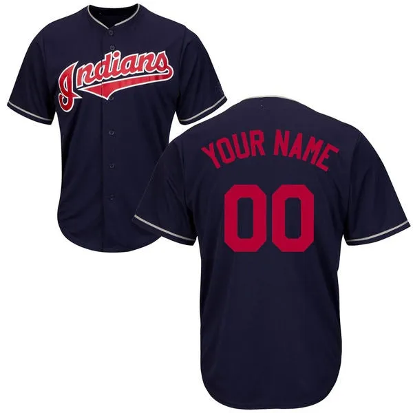 Cleveland Indians Customizable Pro Style Baseball Jersey - 3 Styles Available