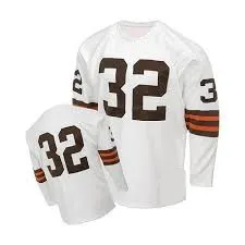 Jim Brown Cleveland Browns Long Sleeve Vintage Style Throwback Football Jersey