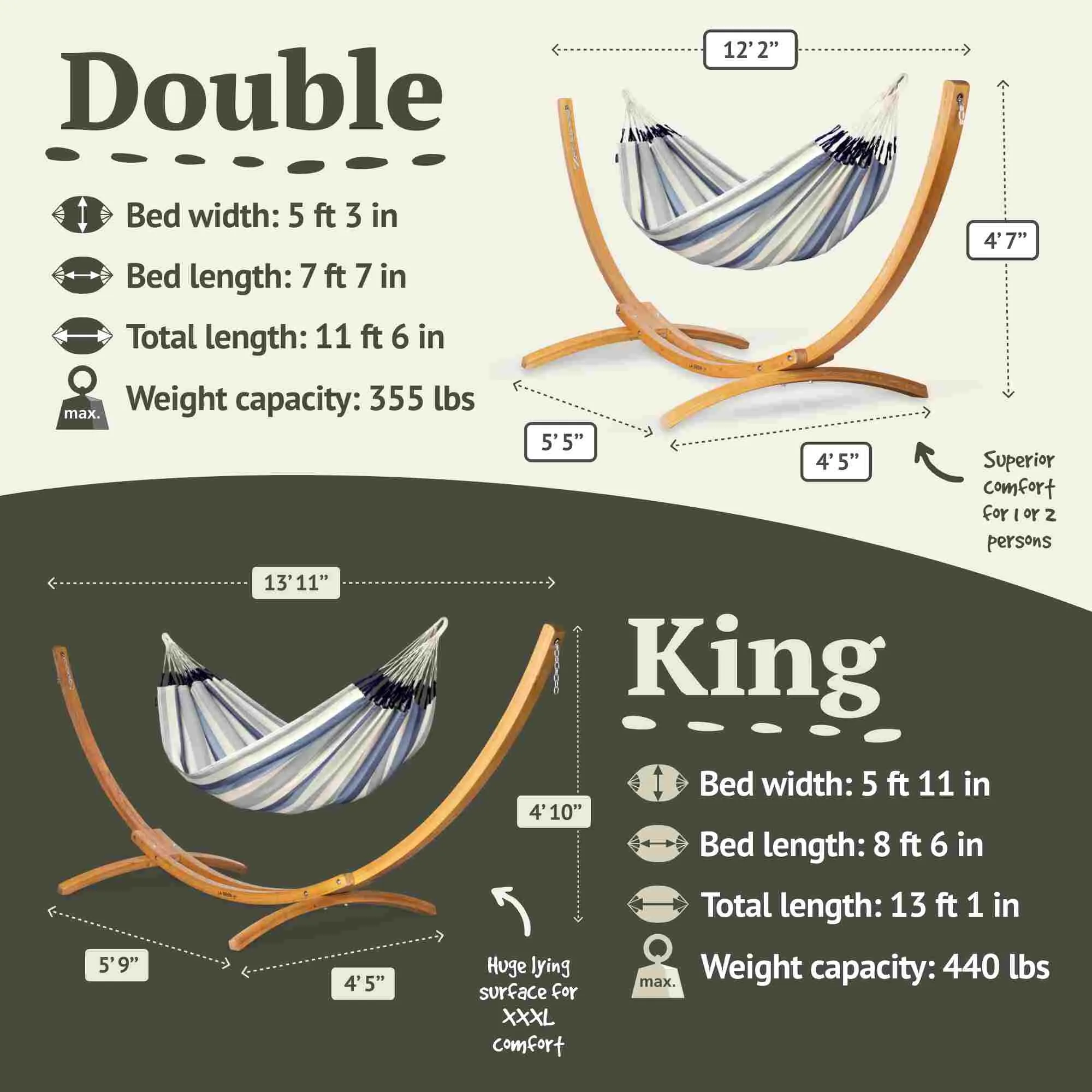 LA SIESTA Brisa Kingsize Classic Swing Hammock (W 180 cm)