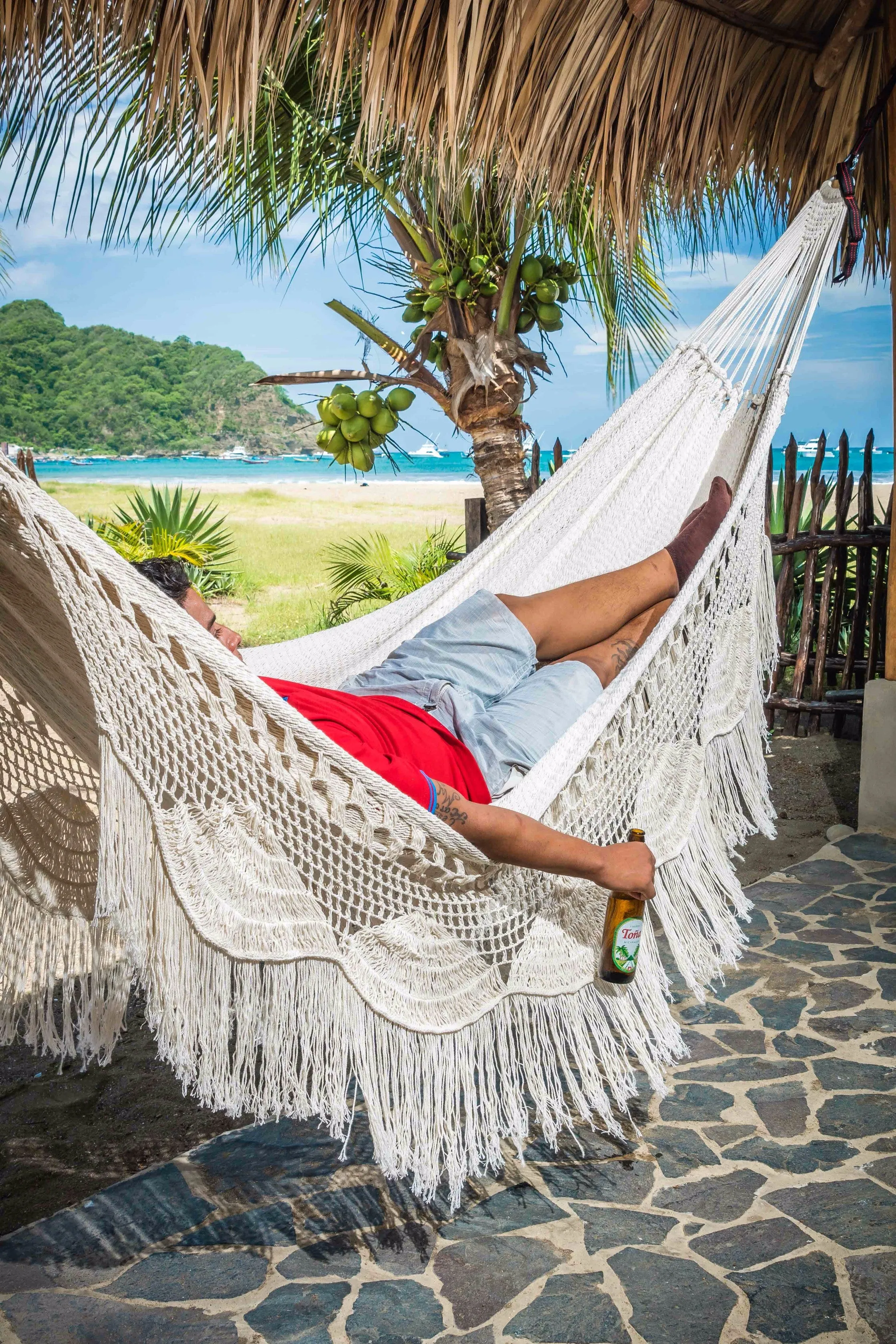 Macrame Hammock, Mayan Double Hammock Indoor/Outdoor Cotton Hammock - Mission Hammocks