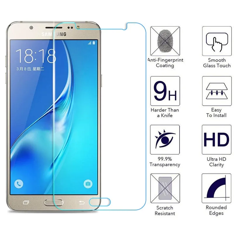 Protective Glass on the For Samsung Galaxy J3 J5 J7 A3 A5 A7 2015 2016 2017 A6 A8 Plus 2018 Tempered Screen Protector Glass Film