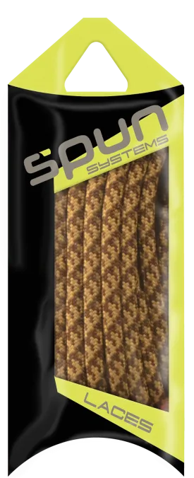 Spun™ Round Houndstooth ShoeLaces - Chocolate & Dk Tan