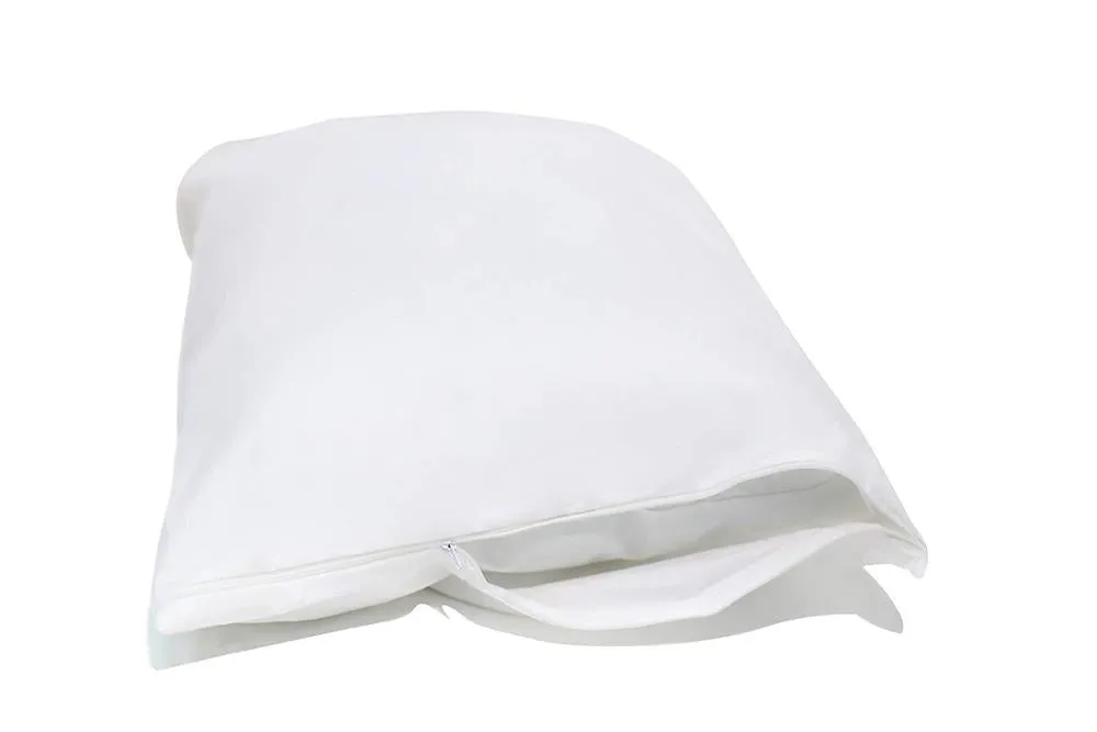 Super King Size 50 x 90 cm Zipped Pillow Cases Protectors Pack of 2 Quilted Microfibre Hypo Allergenic Soft Smooth Touch