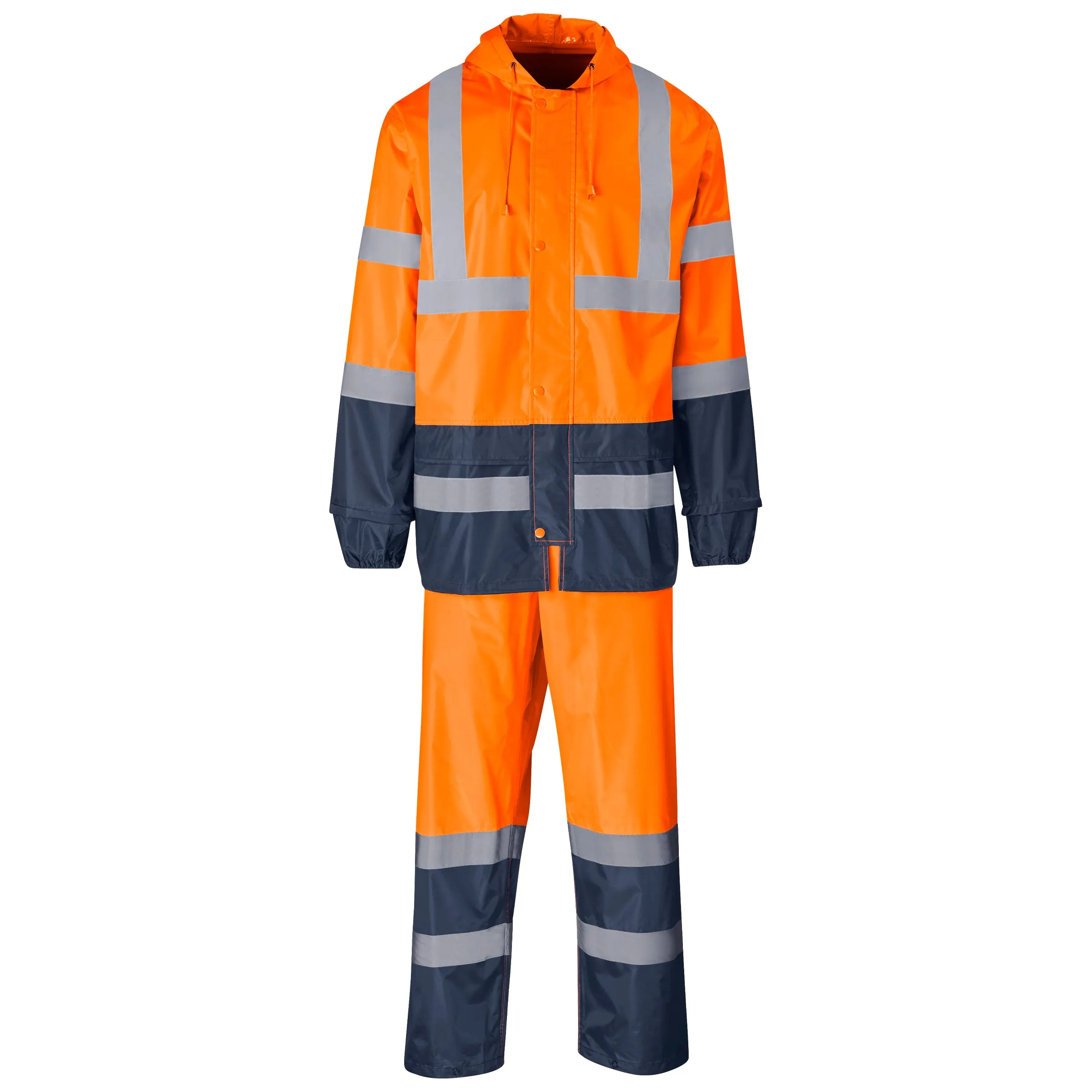 Torrent Two-Tone Hi-Vis Reflective Rubberised Polyester/Pvc Rainsuit