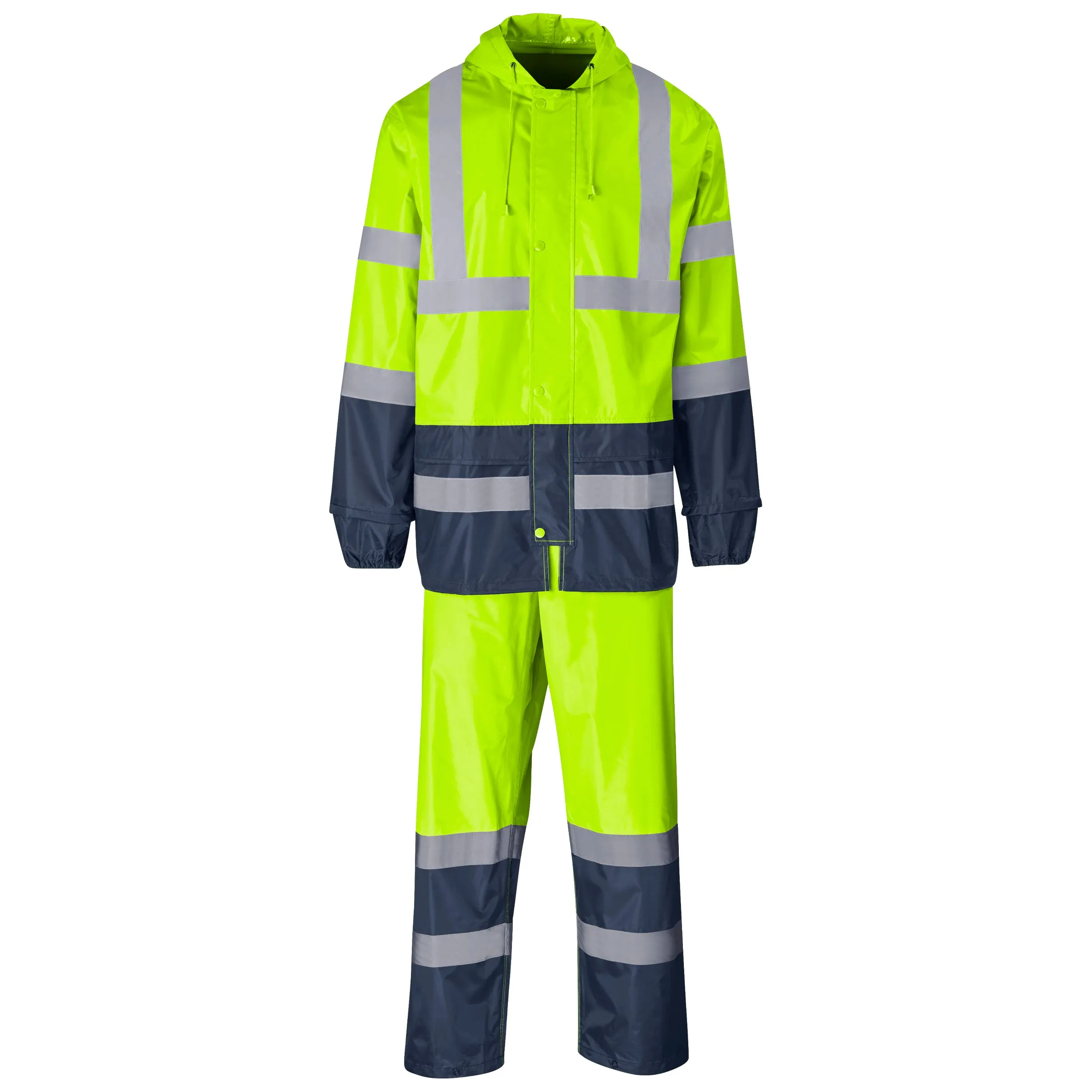 Torrent Two-Tone Hi-Vis Reflective Rubberised Polyester/Pvc Rainsuit