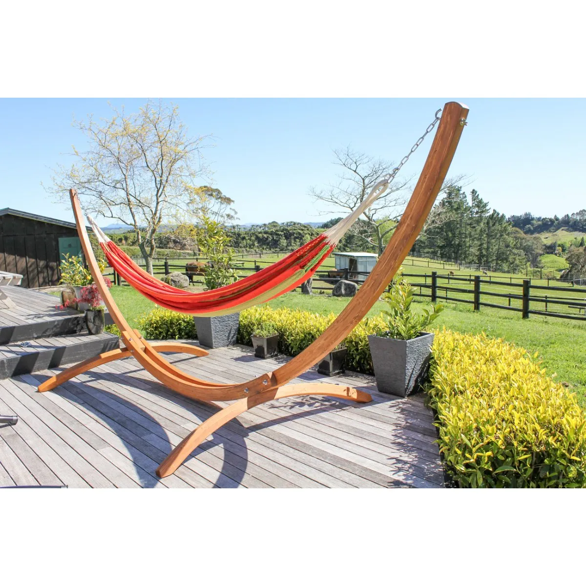 Wooden Hammock Stand and Double Hammock