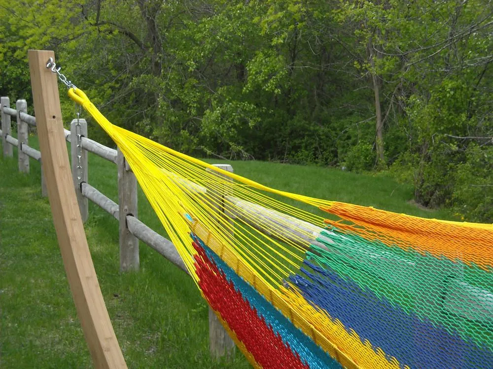 XL Thick Cord Mayan Hammock with Bamboo Stand